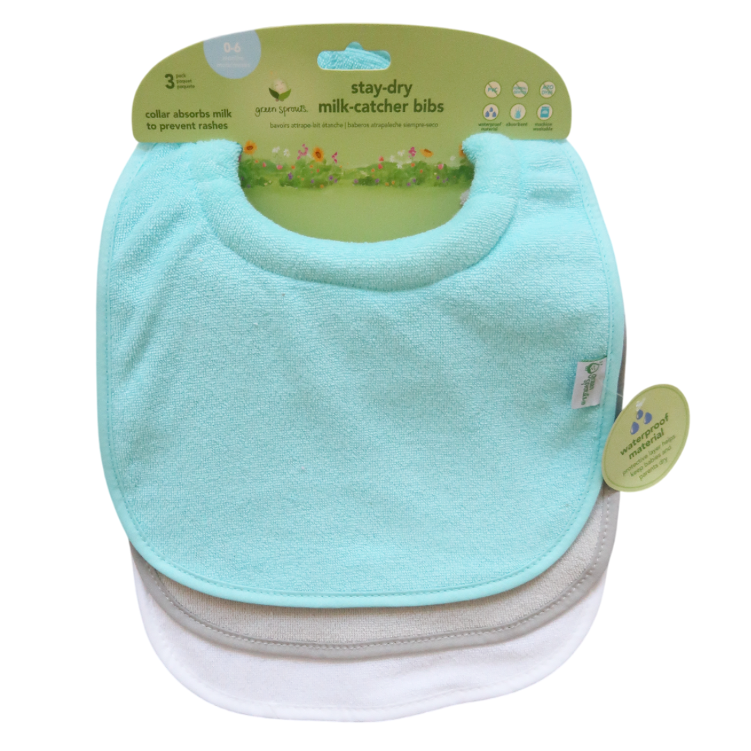 Pack 3 Baberos Impermeable Con Cuello Aqua Green Sprouts