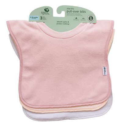 Pack 3 Baberos Impermeable Polera Rosa Green Sprouts (9-18m)