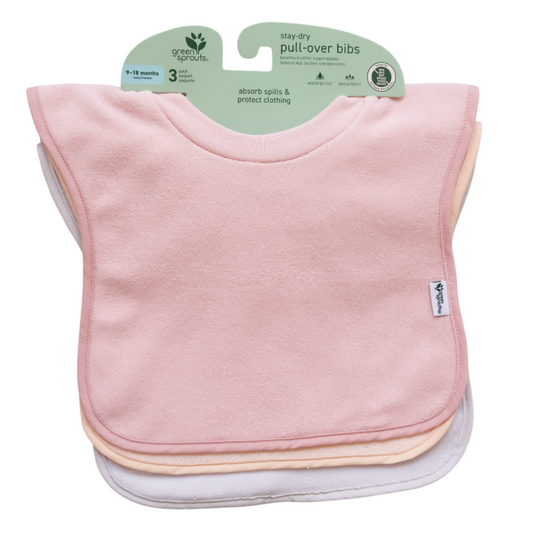 Pack 3 Baberos Impermeable Sin Cierre Rosa Green Sprouts