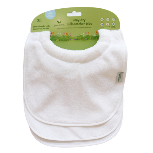 Pack 3 Baberos Impermeable Con Cuello Blanco Green Sprouts