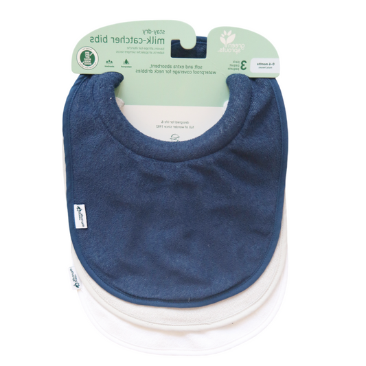 Pack 3 Baberos Impermeable Con Cuello Azul Green Sprouts