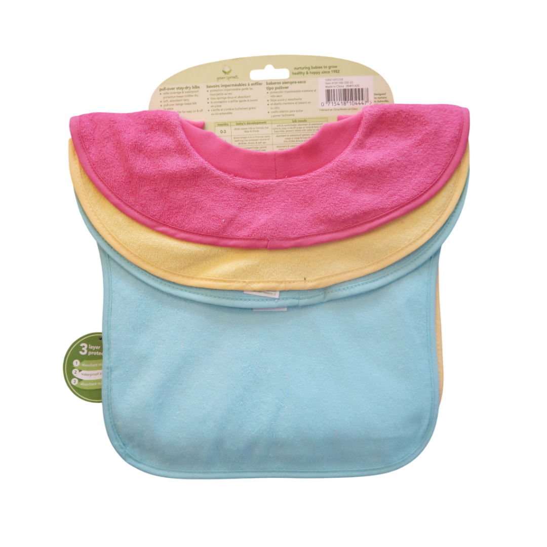 Pack 3 Baberos Impermeable Polera Pink Green Sprouts