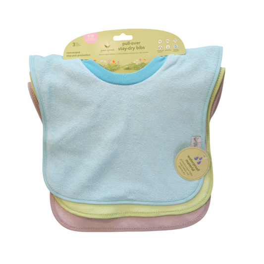 Pack 3 Baberos Impermeable Polera Aqua Green Sprouts