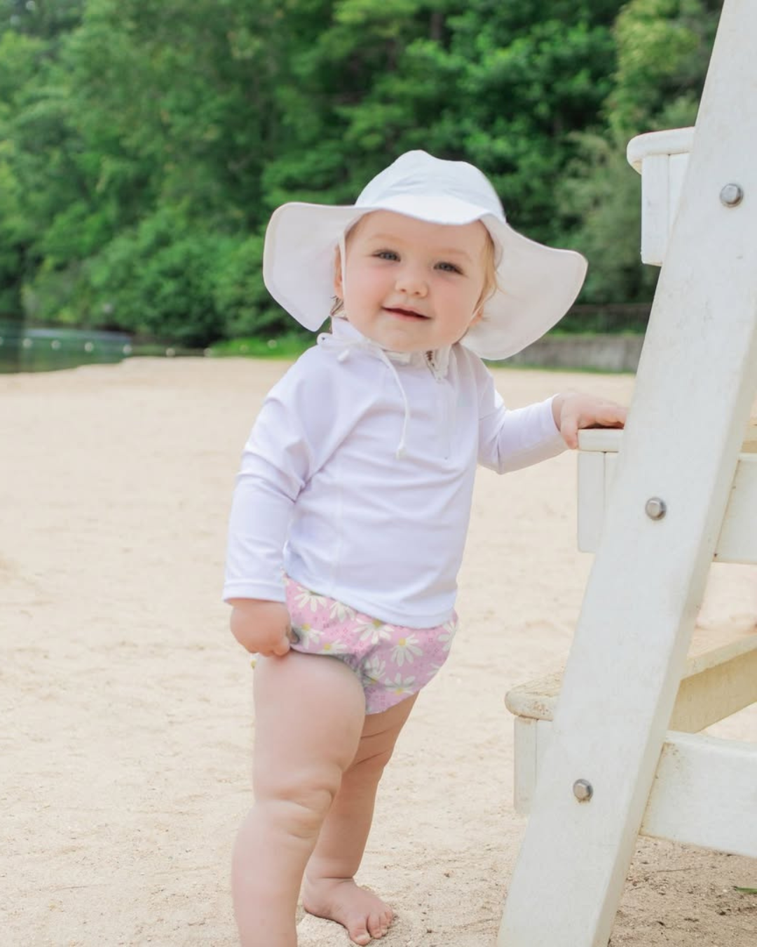 Gorro Filtro UV Brim Blanco Cinta Green Sprouts