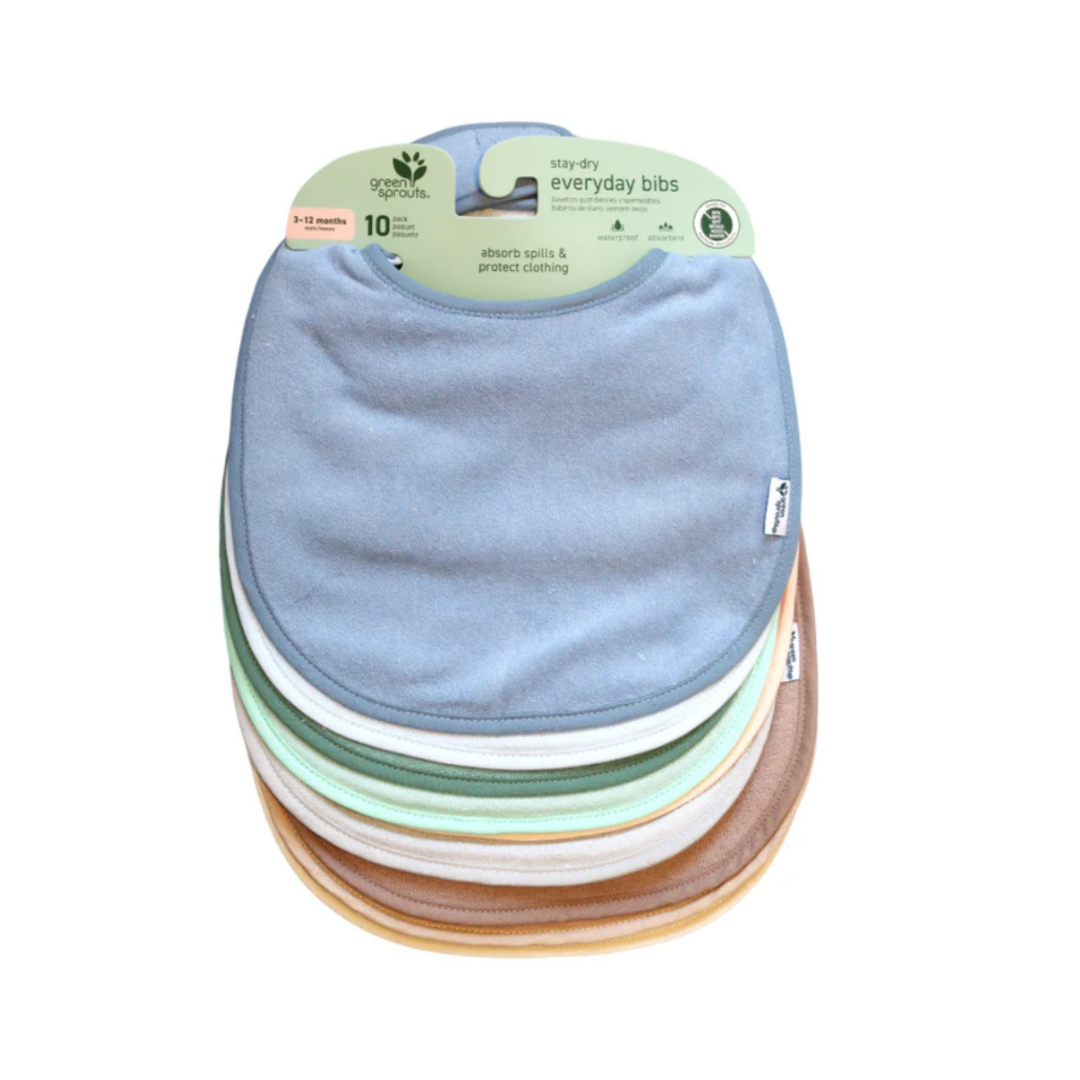 Pack 10 Baberos Impermeables Mix Arándano Pastel Green Sprouts