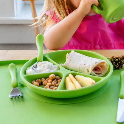 Plato de Silicona Ventosas Verde Green Sprouts