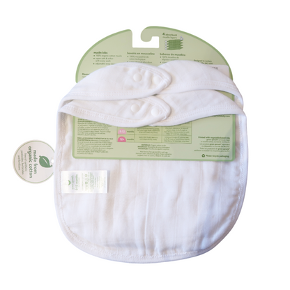 Pack 2 Baberos Muselina Algodón Orgánico Blanco Green Sprouts (0-12m)