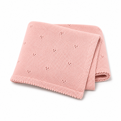 Manta de Punto 100% Algodón Rosa