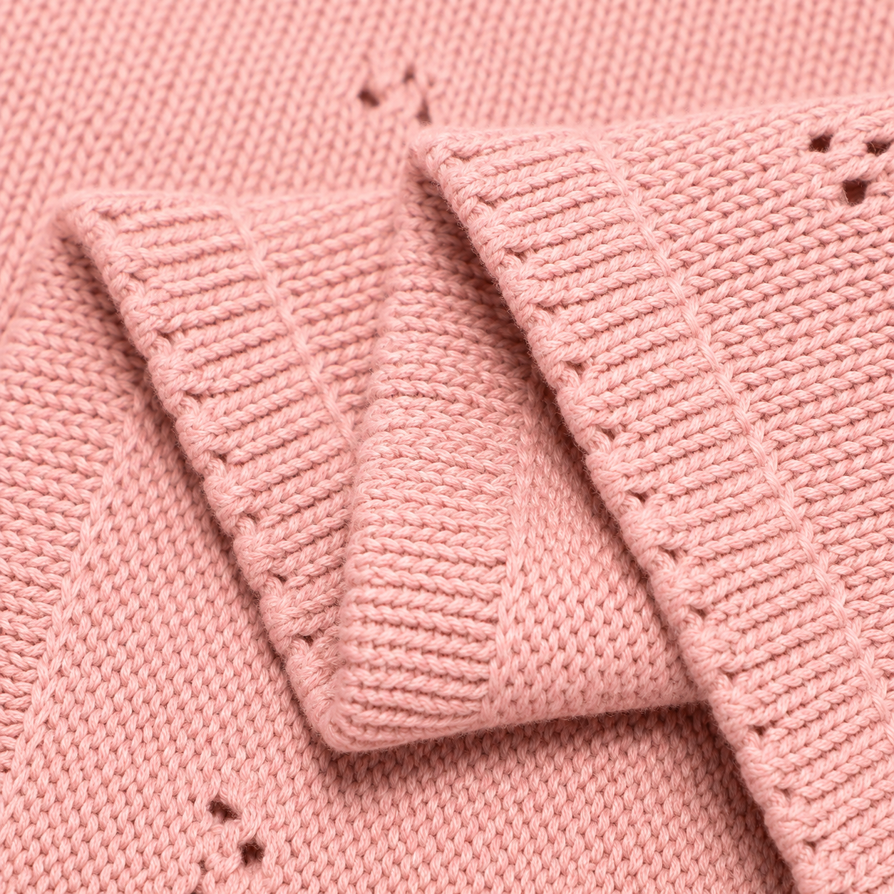 Manta de Punto 100% Algodón Rosa
