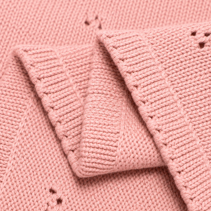 Manta de Punto 100% Algodón Rosa