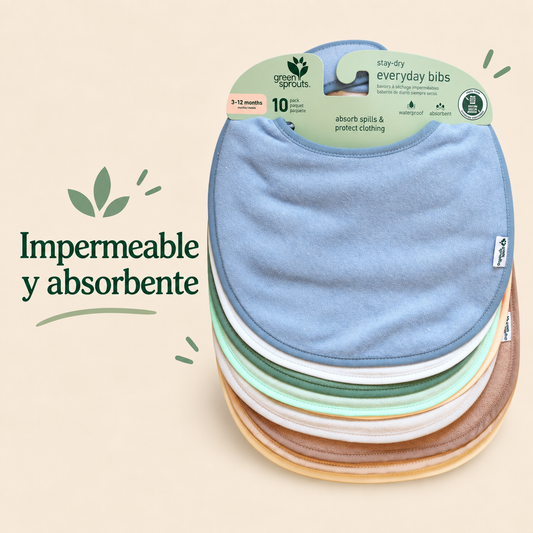 LLEGA EN NOVIEMBRE - Pack 10 Baberos Triple Capa Mix Arándano Pastel (3-12m)