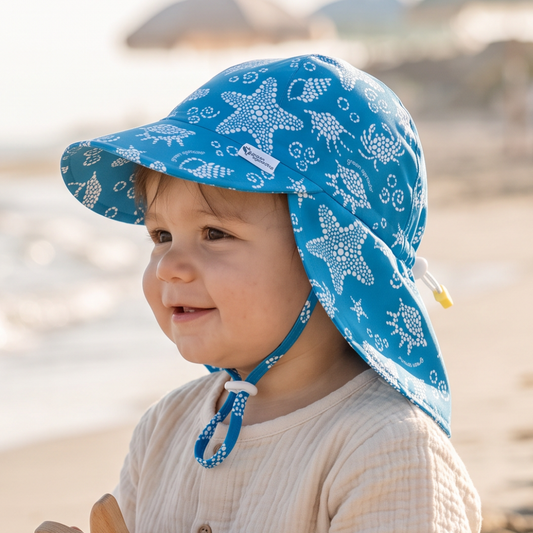Gorro Flap UPF50+ Azul Mar Green Sprouts