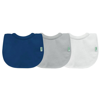 Pack 3 Baberos Impermeable Con Cuello Azul Green Sprouts (0-6m)