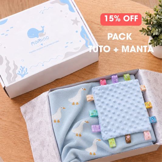 "Pack 3" Manta Algodón Ganso + Tuto + CAJA DE REGALO