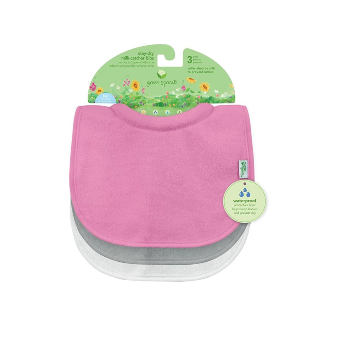 Pack 3 Baberos Impermeable Con Cuello Rosa Green Sprouts